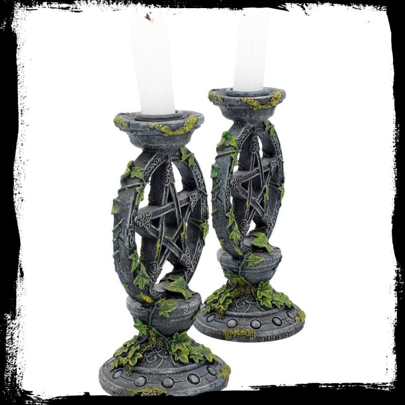 candelabros wicca pentagrama