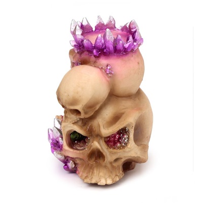 portavelas dragÓn bebÉ cueva calavera cristal