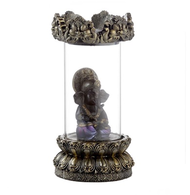 ganesha quemador incienso reflujo luz led
