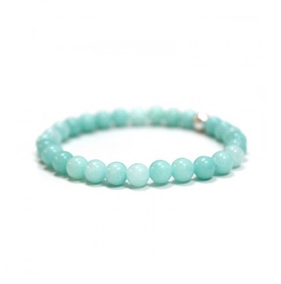 pulsera amazonita y plata 6mm