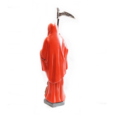 figura santa muerte color rojo