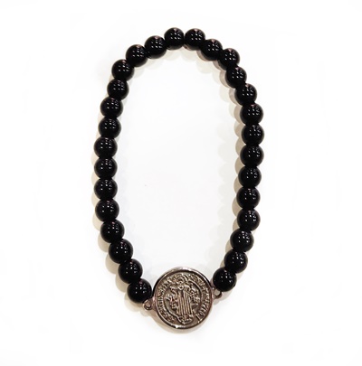pulsera turmalina medalla san benito