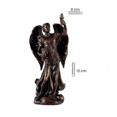 arcÁngel san uriel resina con baÑo de bronce