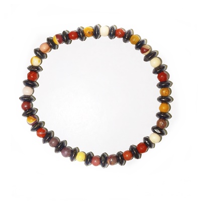pulsera piedra mokaita y madera